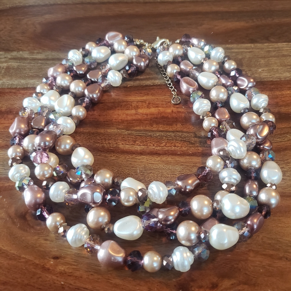 C1946 4 strand statement choker necklace
